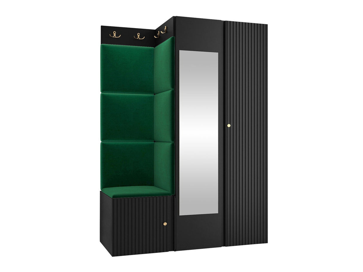 Előszoba garnitúra ORION RYFEL SLIM XXIV ( Towiro), Keret színe: Fekete, Puha falpanel színe: Manila 35