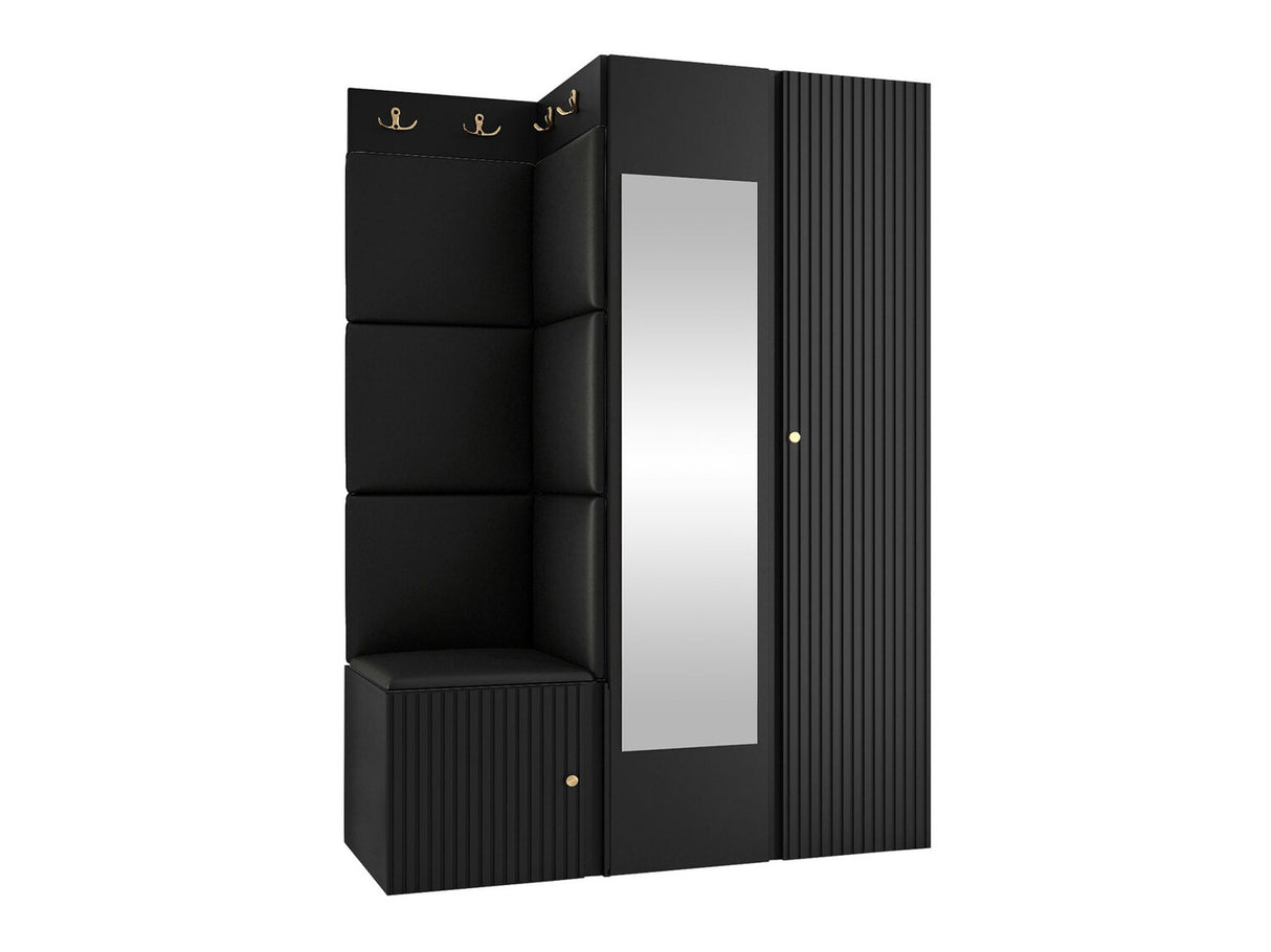 Előszoba garnitúra ORION RYFEL SLIM XXIV ( Towiro), Keret színe: Fekete, Puha falpanel színe: Soft 011