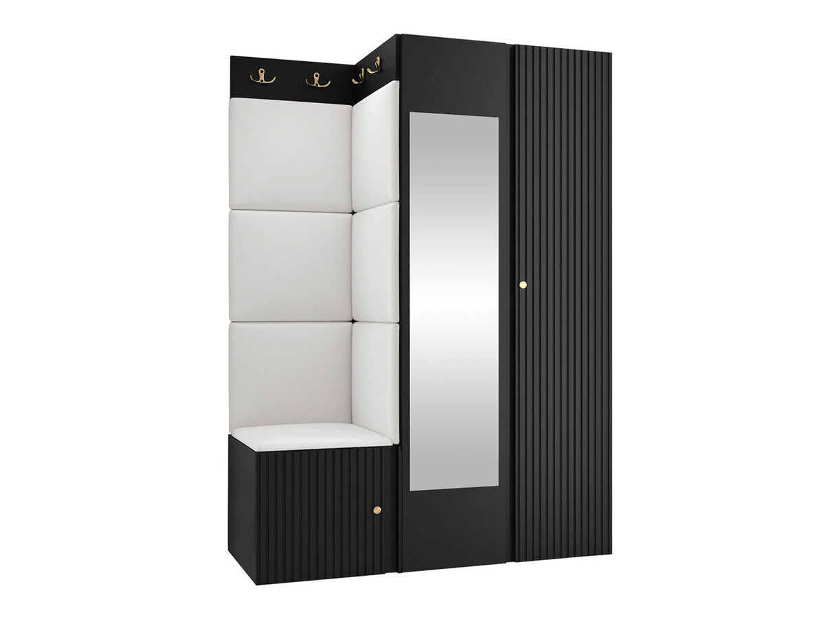 Előszoba garnitúra ORION RYFEL SLIM XXIV ( Towiro), Keret színe: Fekete, Puha falpanel színe: Soft 017