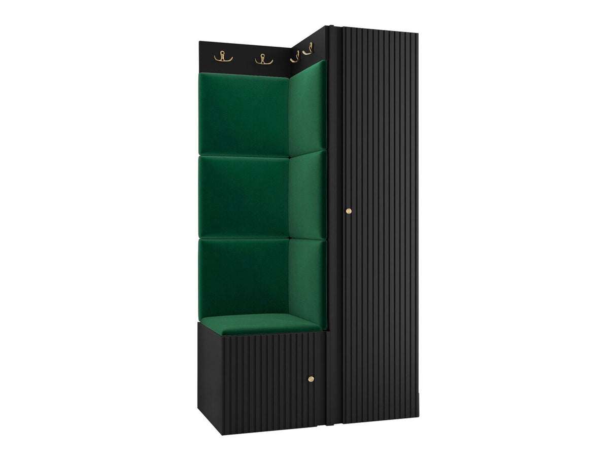 Előszoba garnitúra ORION RYFEL SLIM XXV (Towiro), Puha falpanel színe: Manila 35, Keret színe: Fekete