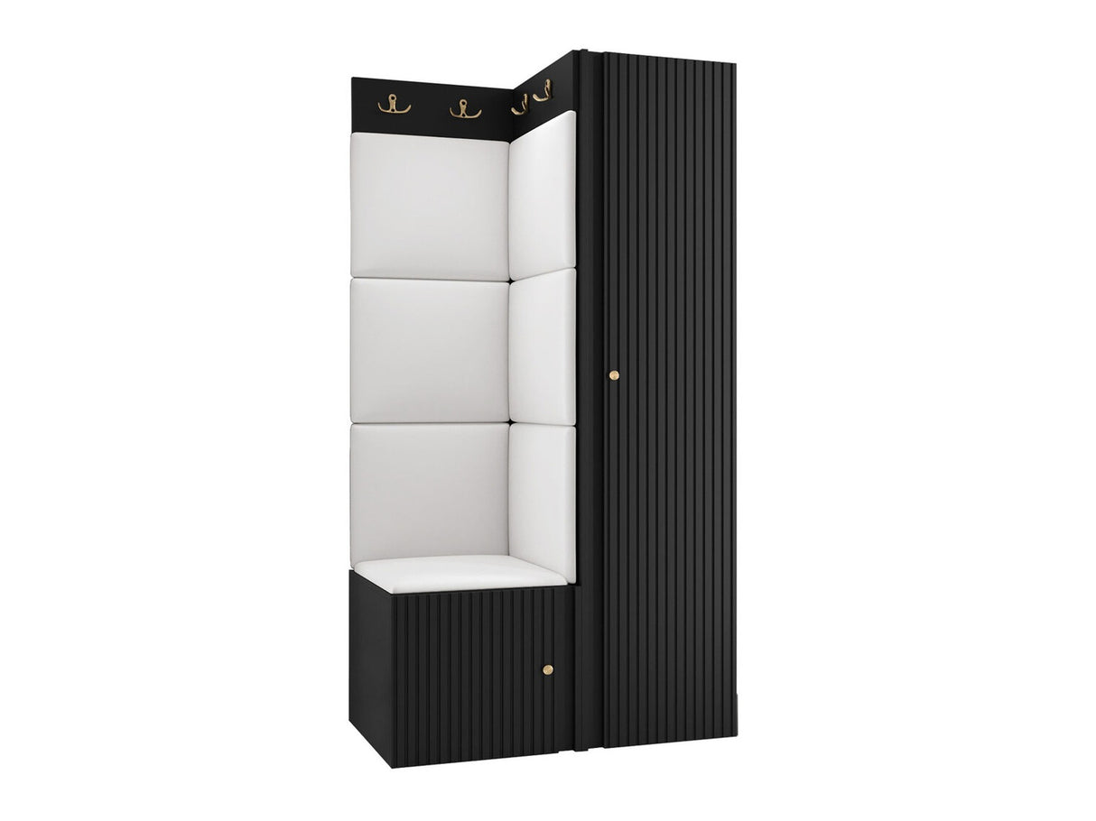 Előszoba garnitúra ORION RYFEL SLIM XXV (Towiro), Puha falpanel színe: Soft 017, Keret színe: Fekete