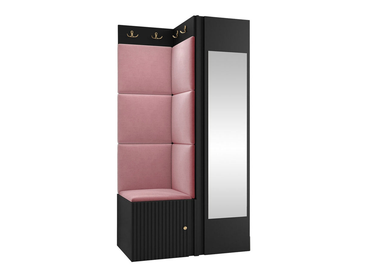 Előszoba garnitúra ORION RYFEL SLIM XXVI (Towiro), Puha falpanel színe: Manila 09, Keret színe: Fekete