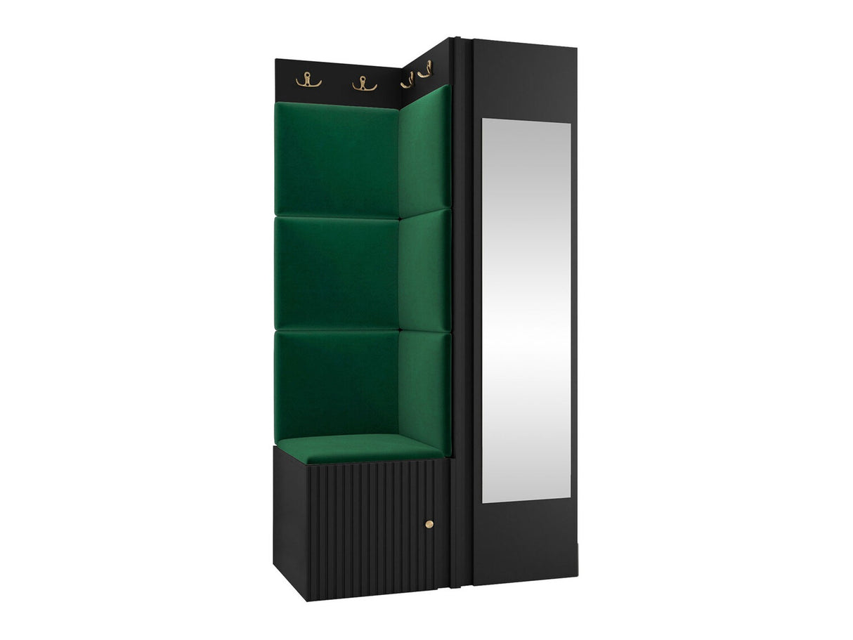 Előszoba garnitúra ORION RYFEL SLIM XXVI (Towiro), Puha falpanel színe: Manila 35, Keret színe: Fekete