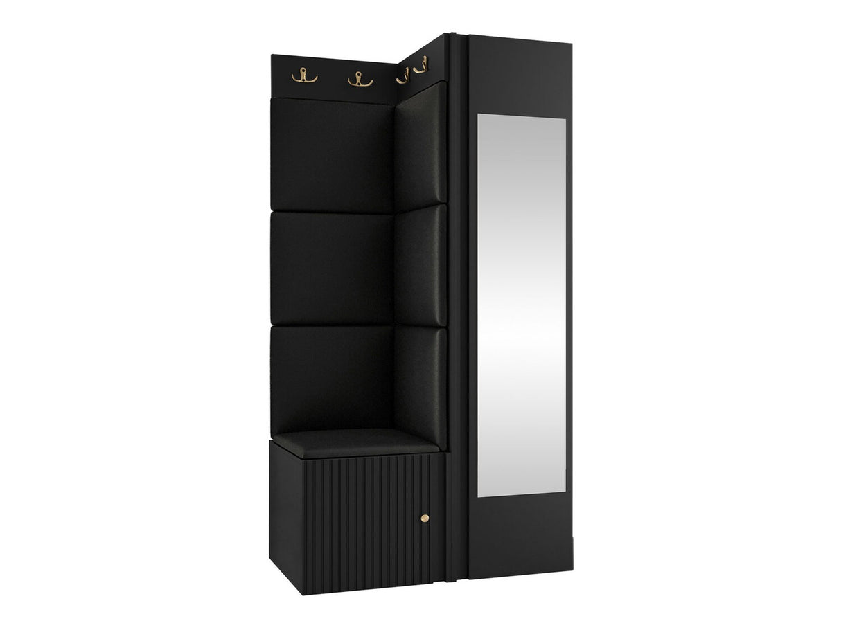 Előszoba garnitúra ORION RYFEL SLIM XXVI (Towiro), Puha falpanel színe: Soft 011, Keret színe: Fekete