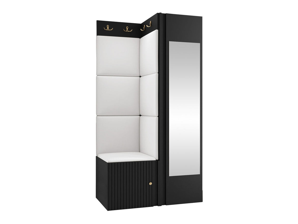 Előszoba garnitúra ORION RYFEL SLIM XXVI (Towiro), Puha falpanel színe: Soft 017, Keret színe: Fekete