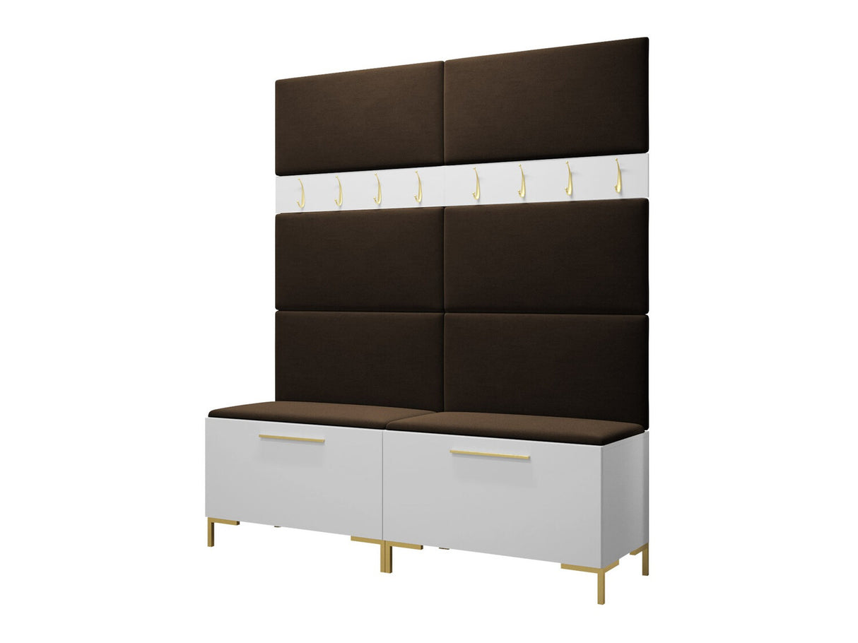 Előszoba garnitúra ZILION II (Frunemfta II), Keret színe: Fehér, Puha falpanel színe: Manila 04