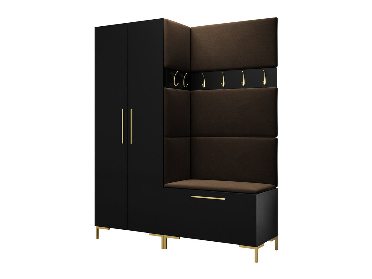 Előszoba garnitúra ZILION I (Frunemfta I), Keret színe: Fekete, Puha falpanel színe: Manila 04