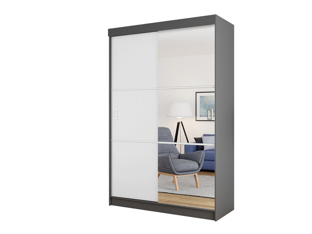 Gardróbszekrény 138 BILL III (Iceland 138 III), Szín: Grafit + Fehér, Led világítás: Igen (RGB)