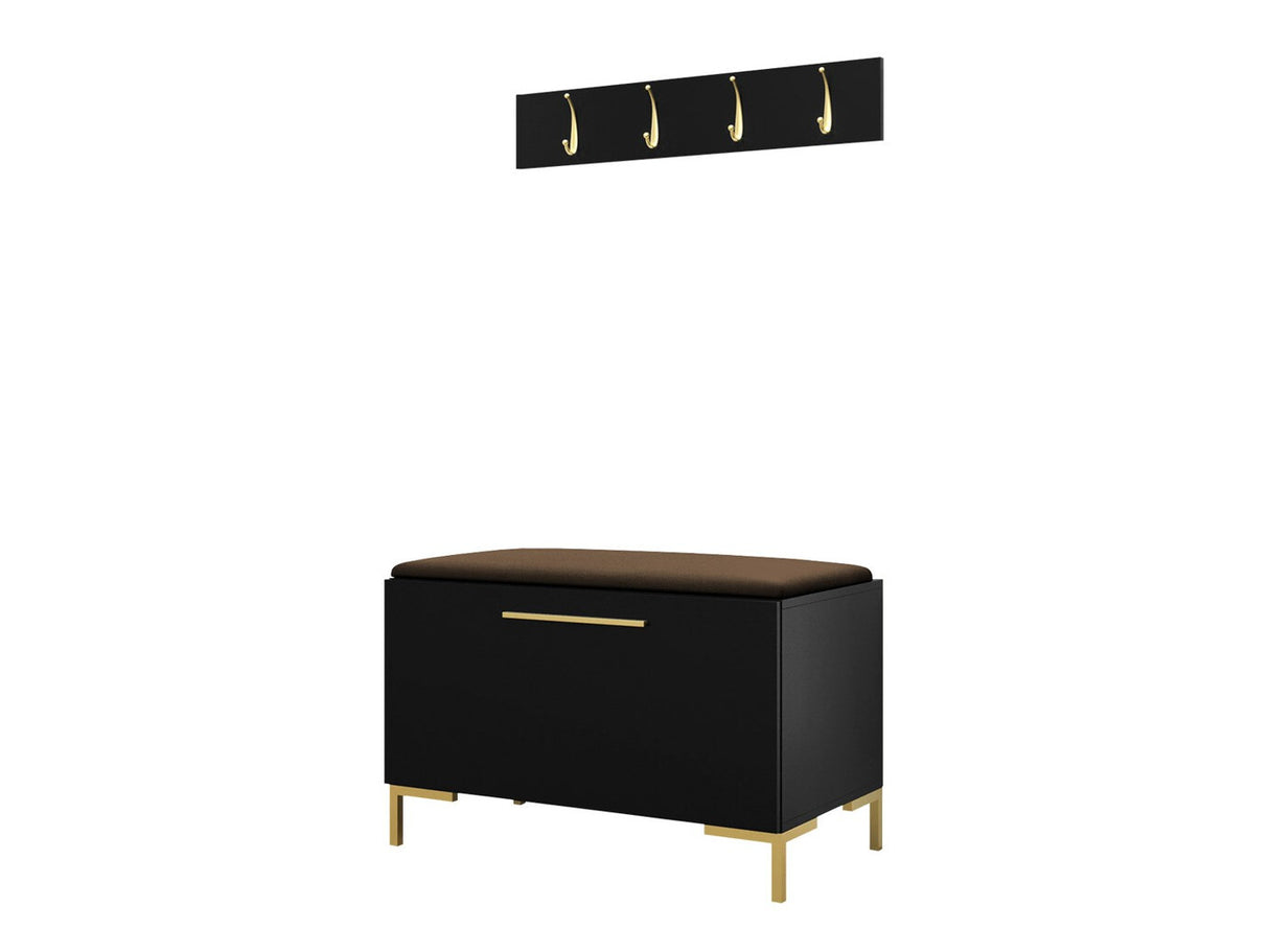 Előszoba garnitúra ZILION VIII (Frunemfta VIII), Keret színe: Fekete, Puha falpanel színe: Manila 04