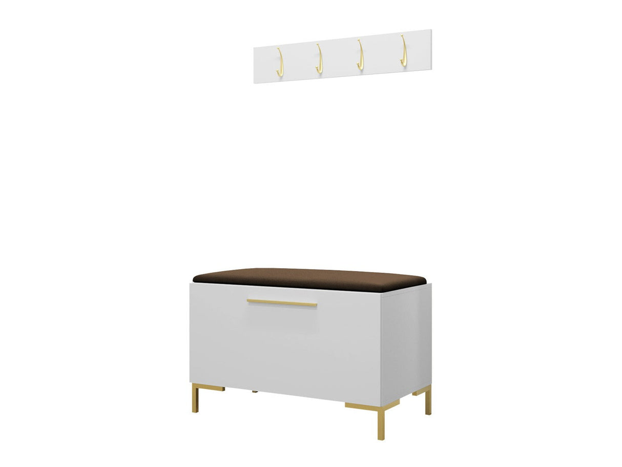 Előszoba garnitúra ZILION VIII (Frunemfta VIII), Keret színe: Fehér, Puha falpanel színe: Manila 04