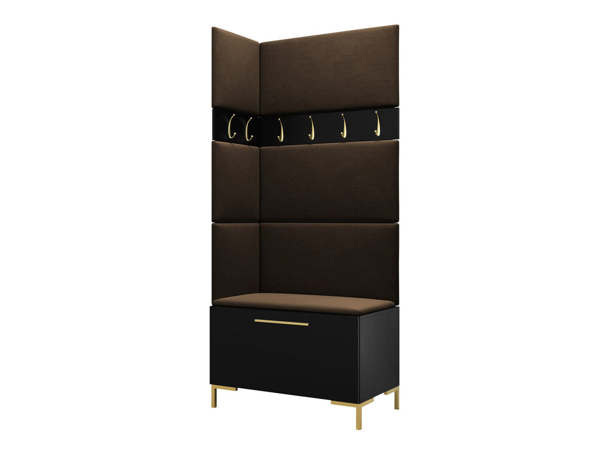 Előszoba garnitúra ZILION IV (Frunemfta IV), Keret színe: Fekete, Puha falpanel színe: Manila 04