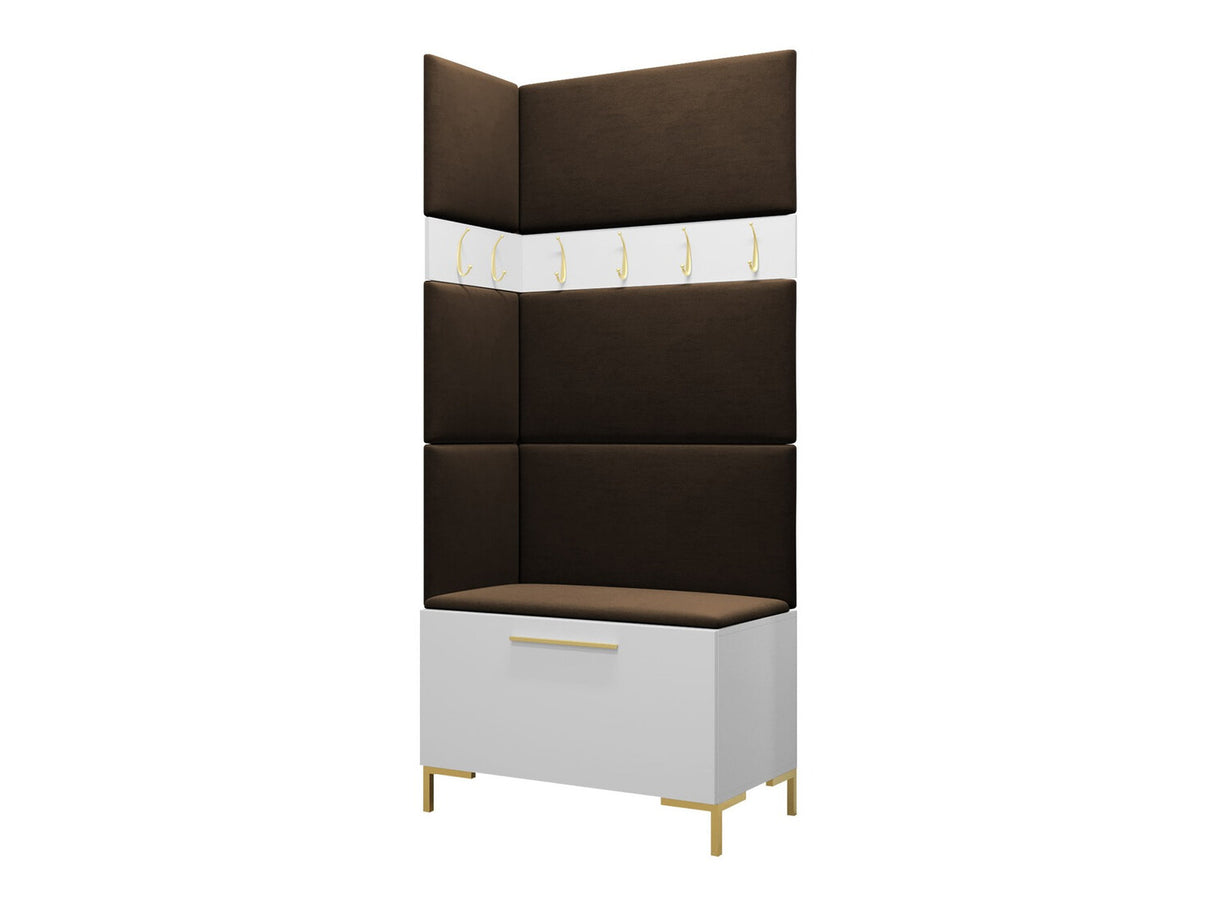 Előszoba garnitúra ZILION IV (Frunemfta IV), Keret színe: Fehér, Puha falpanel színe: Manila 04