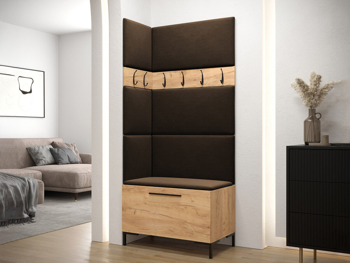 Előszoba garnitúra ZILION IV (Frunemfta IV), Keret színe: Craft tölgy, Puha falpanel színe: Manila 04