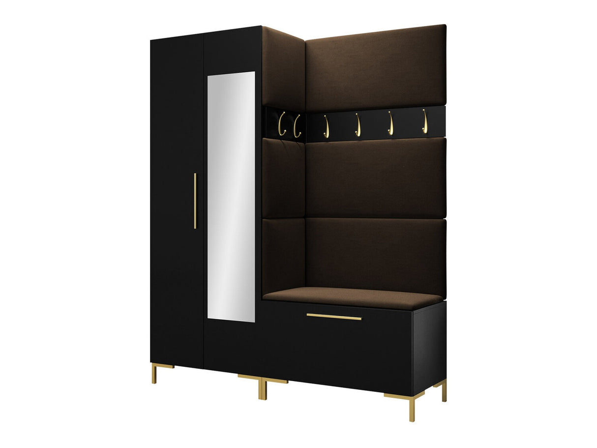 Előszoba garnitúra ZILION IX (Frunemfta IX), Keret színe: Fekete, Puha falpanel színe: Manila 04