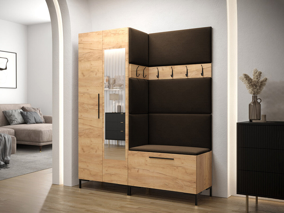 Előszoba garnitúra ZILION IX (Frunemfta IX), Keret színe: Craft tölgy, Puha falpanel színe: Manila 04