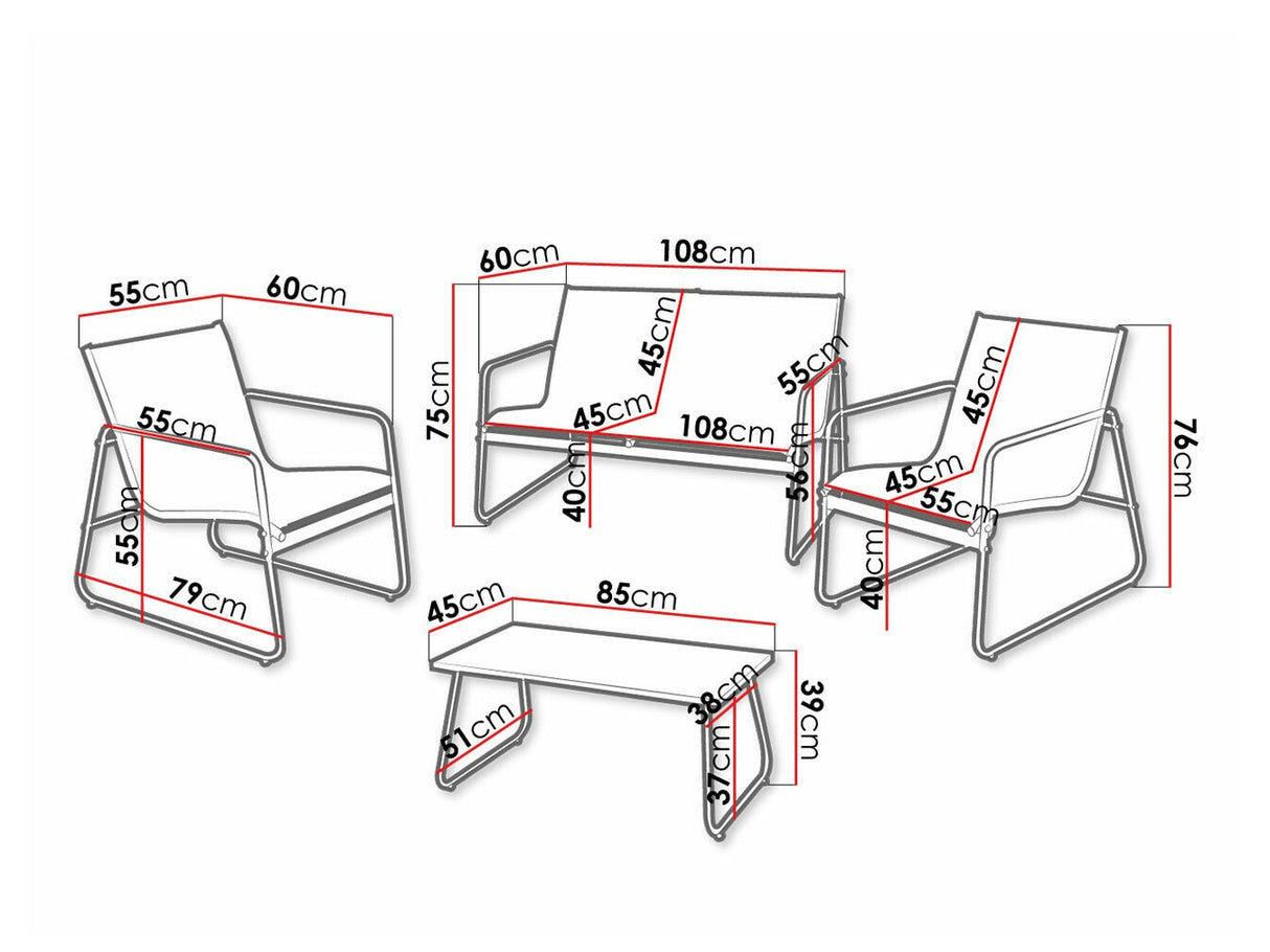 Kerti bútor Zestaw ogrodowy GOTIRO Y06000590 Brązowy 5903211187728
