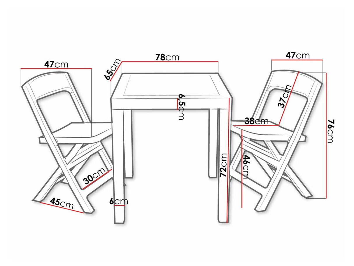 Erkély készlet Zestaw ogrodowy POKER 42981510 Antracyt 5903211187582