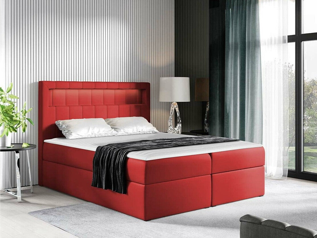 Kontinentális ágy ASPEN (Ruletka), Szín: Öko bőr Soft 010, Alvó felület mérete: 140 x 200 cm