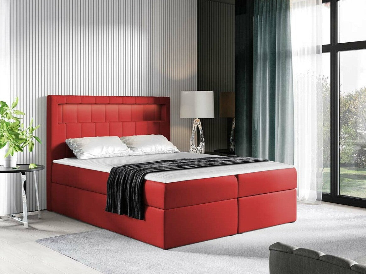 Kontinentális ágy ASPEN (Ruletka), Szín: Öko bőr Soft 010, Alvó felület mérete: 200 x 200 cm