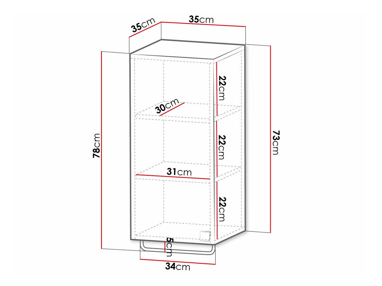 Fali fürdőszoba szekrény Słupek łazienkowy GARIANO 03 Czarny 5903211210754 (Fekete)