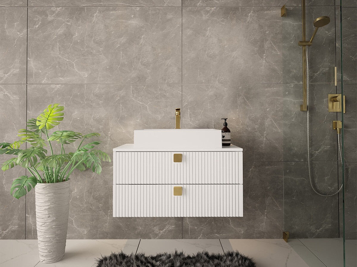 Fali szekrény mosdónak GARIANO 01, Szín: Fehér, Mosdókagyló: Igen