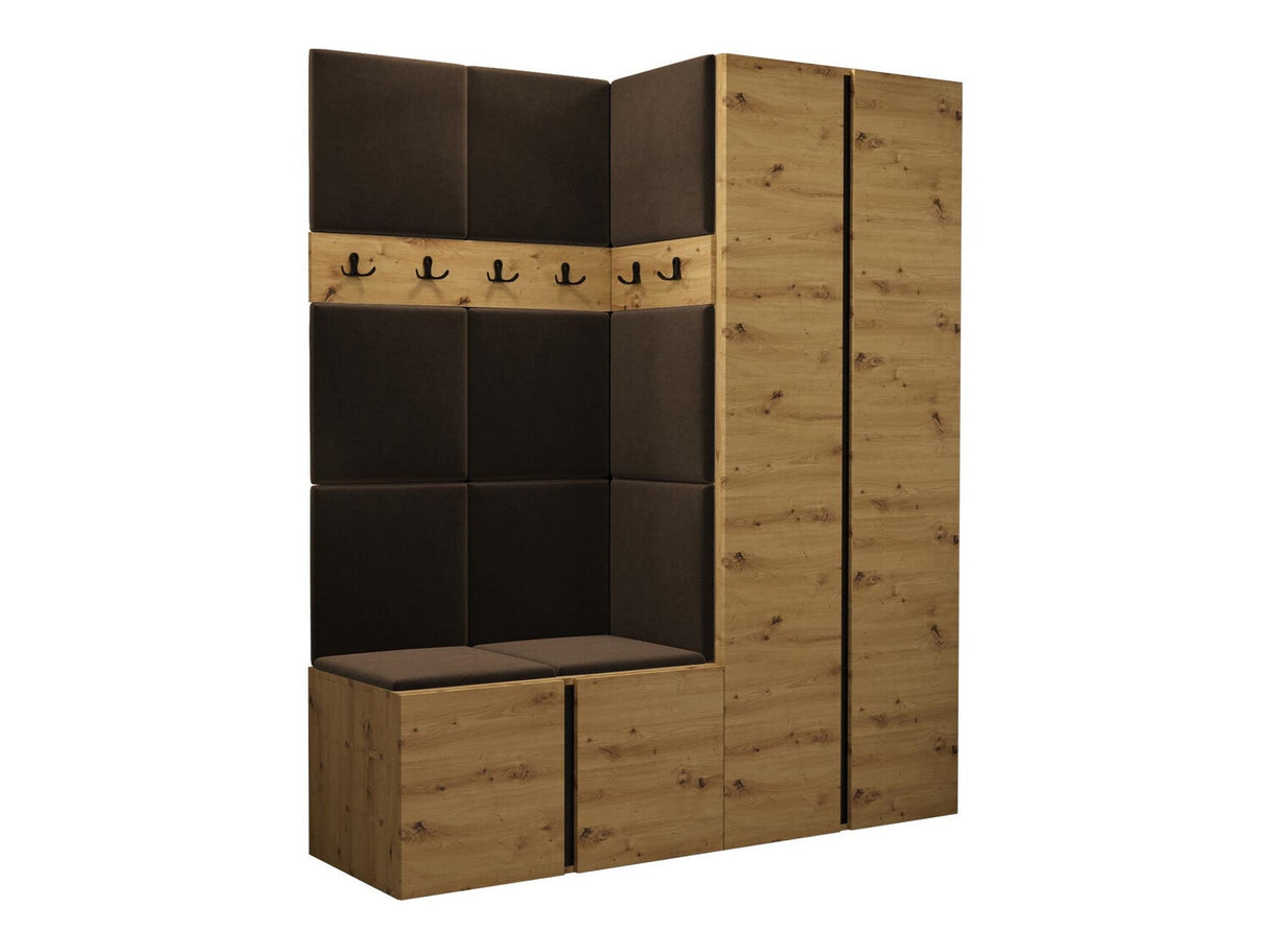 Előszoba garnitúra ORION III (Tavasz III), Keret színe: Artisan tölgy, Puha falpanel színe: Manila 04