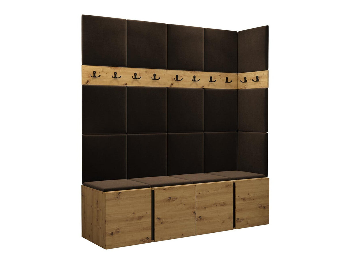 Előszoba garnitúra ORION II (Tavasz II), Keret színe: Artisan tölgy, Puha falpanel színe: Manila 04