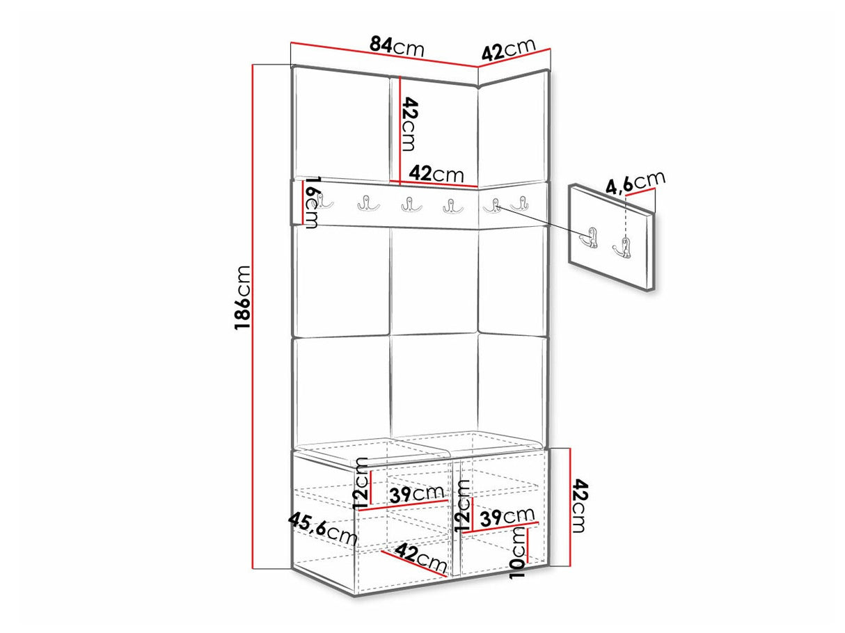 Előszoba garnitúra ORION I (Tavasz I), Keret színe: Artisan tölgy, Puha falpanel színe: Manila 04