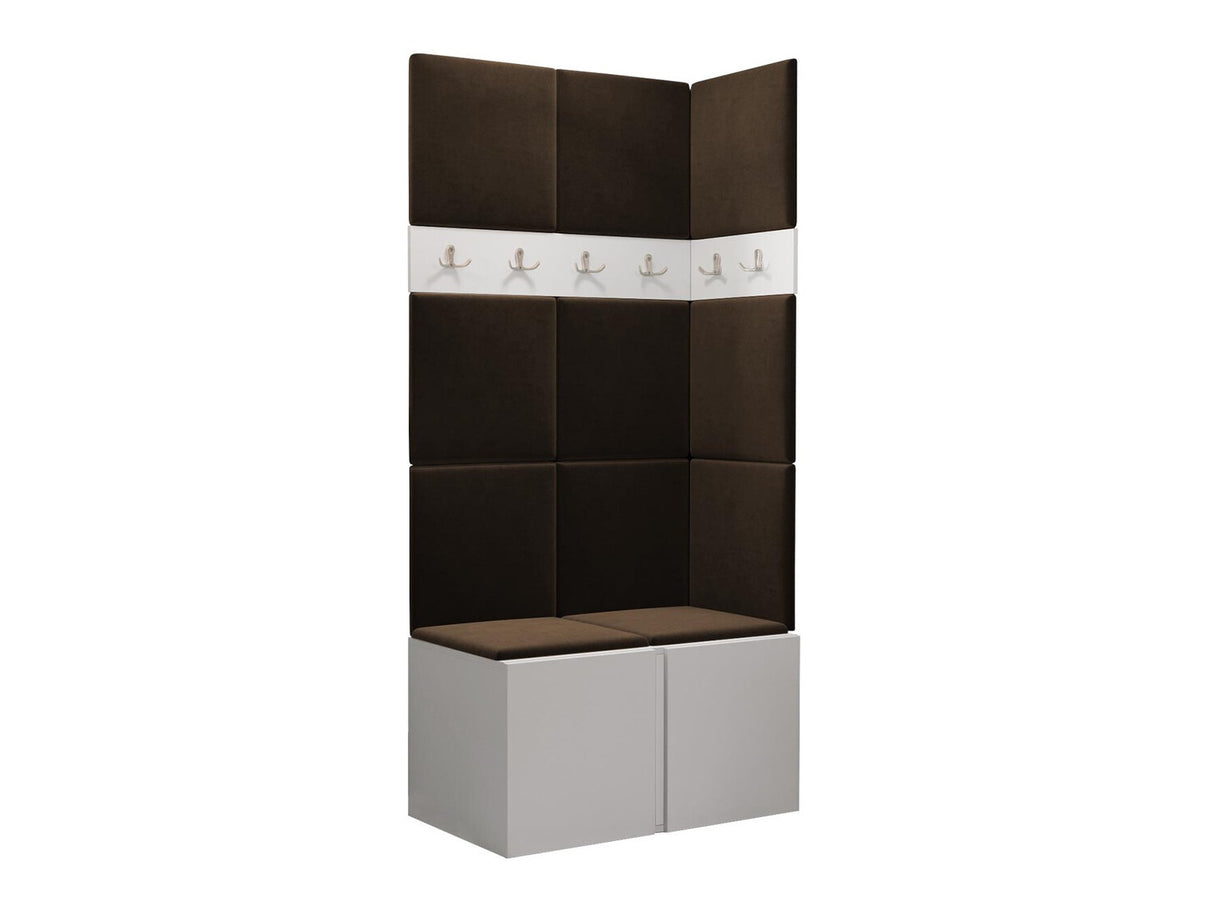 Előszoba garnitúra ORION I (Tavasz I), Keret színe: Fehér, Puha falpanel színe: Manila 04