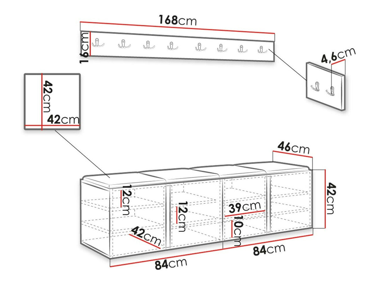 Előszoba garnitúra ORION VII (Tavasz VII), Keret színe: Artisan tölgy, Puha falpanel színe: Manila 04