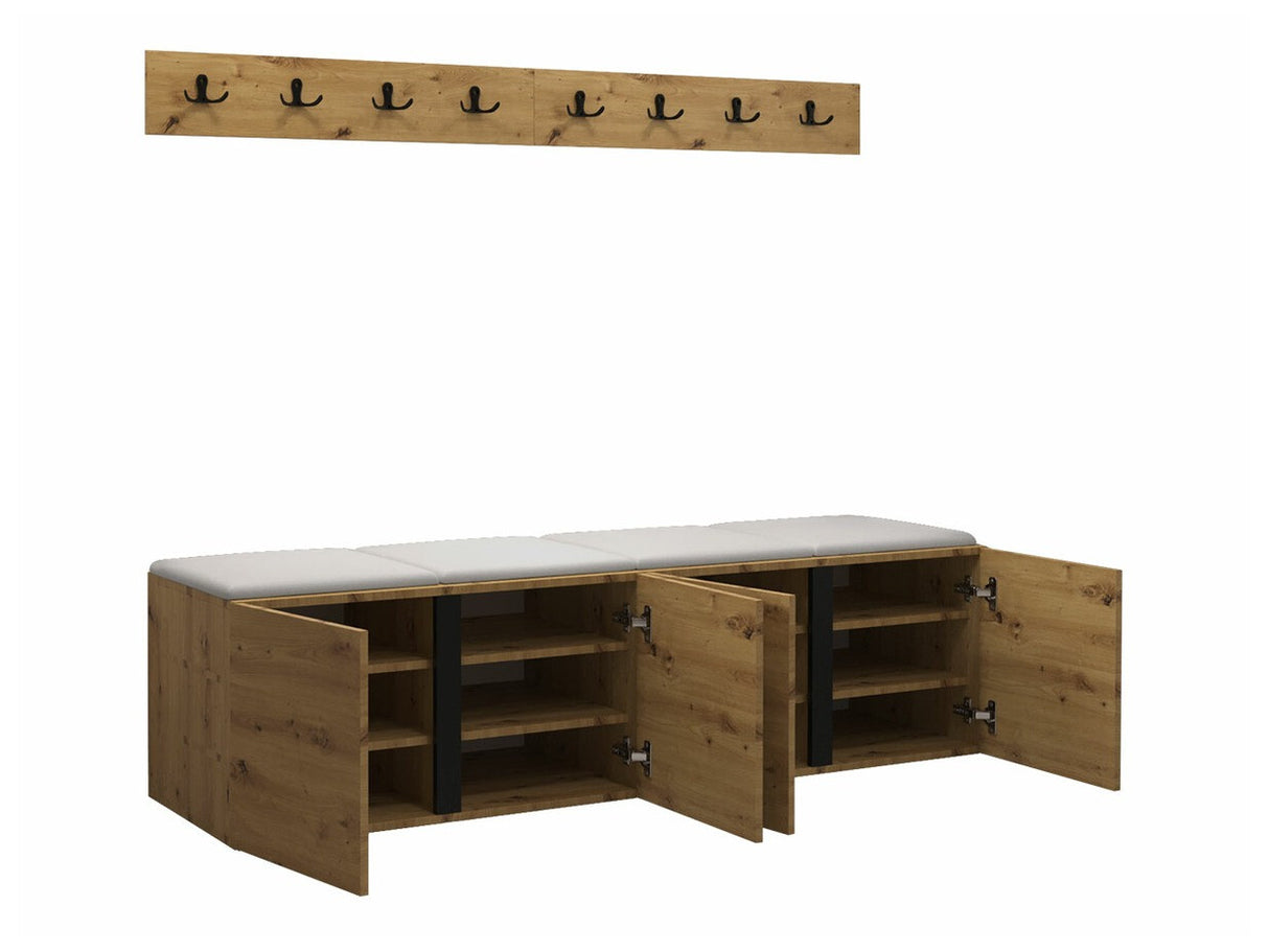 Előszoba garnitúra ORION VII (Tavasz VII), Keret színe: Fehér, Puha falpanel színe: Manila 04