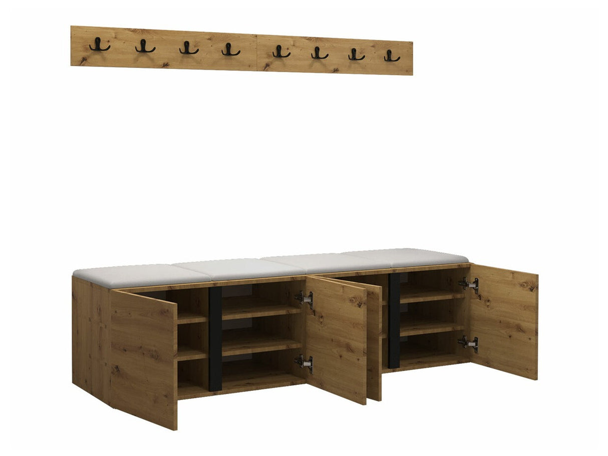 Előszoba garnitúra ORION VII (Tavasz VII), Keret színe: Grafit, Puha falpanel színe: Manila 04