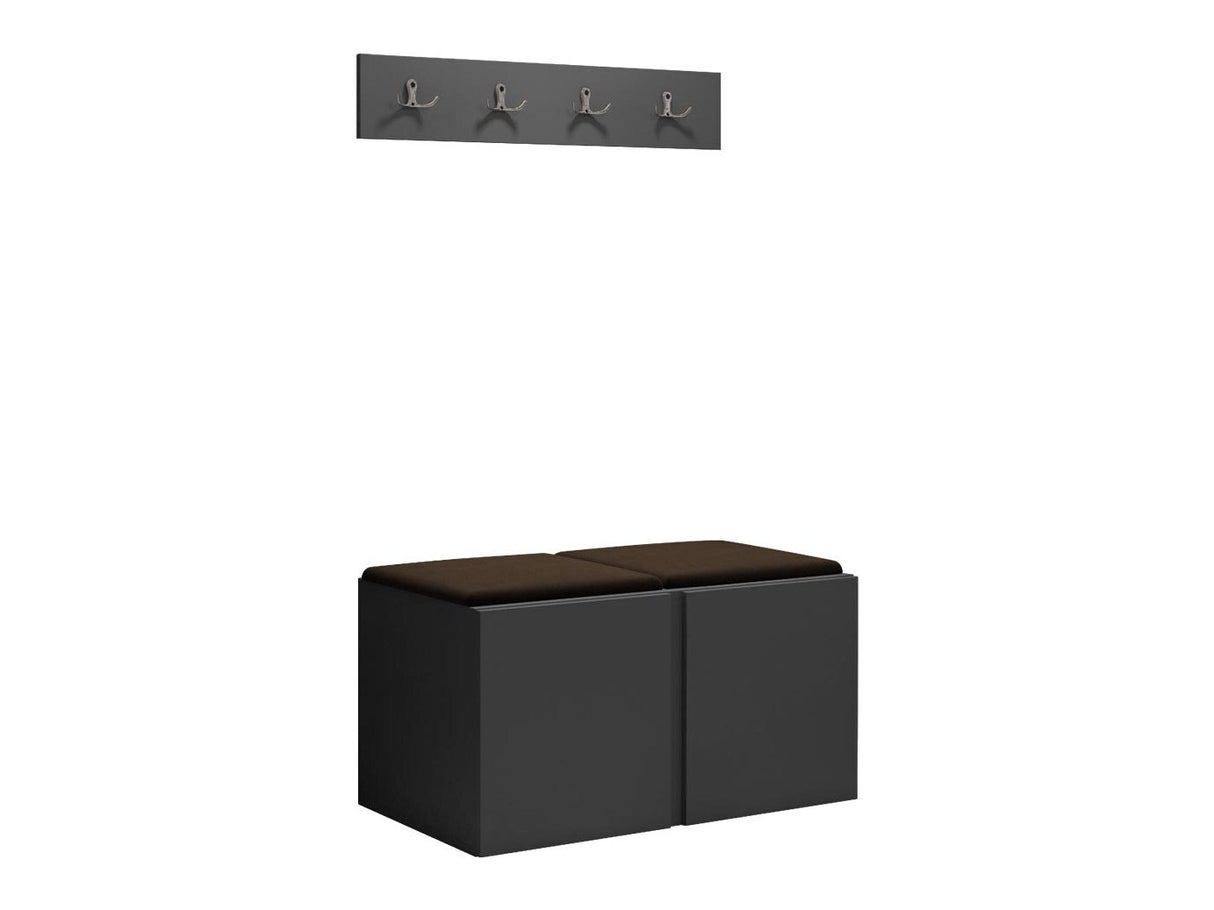 Előszoba garnitúra ORION VI (Tavasz VI), Keret színe: Grafit, Puha falpanel színe: Manila 04