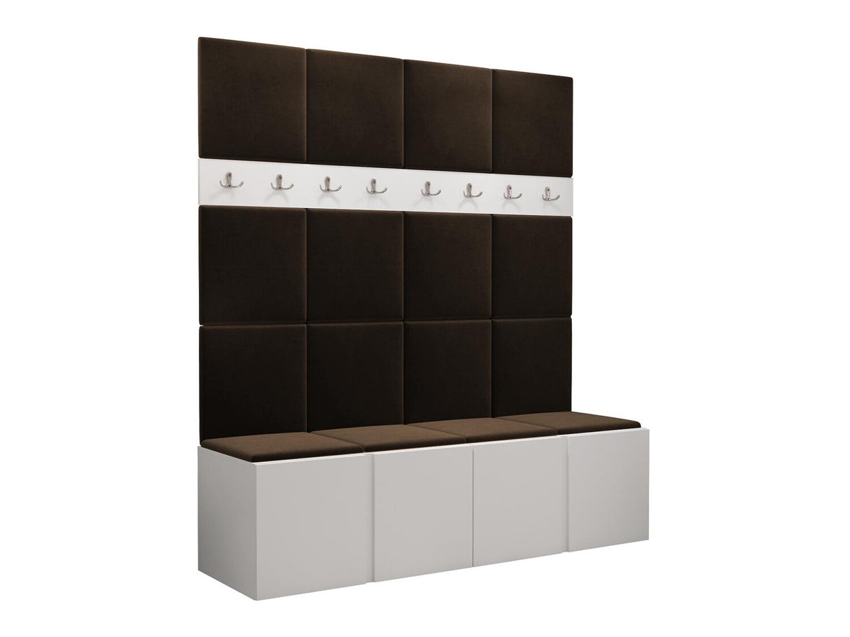 Előszoba garnitúra ORION V (Tavasz V), Keret színe: Fehér, Puha falpanel színe: Manila 04