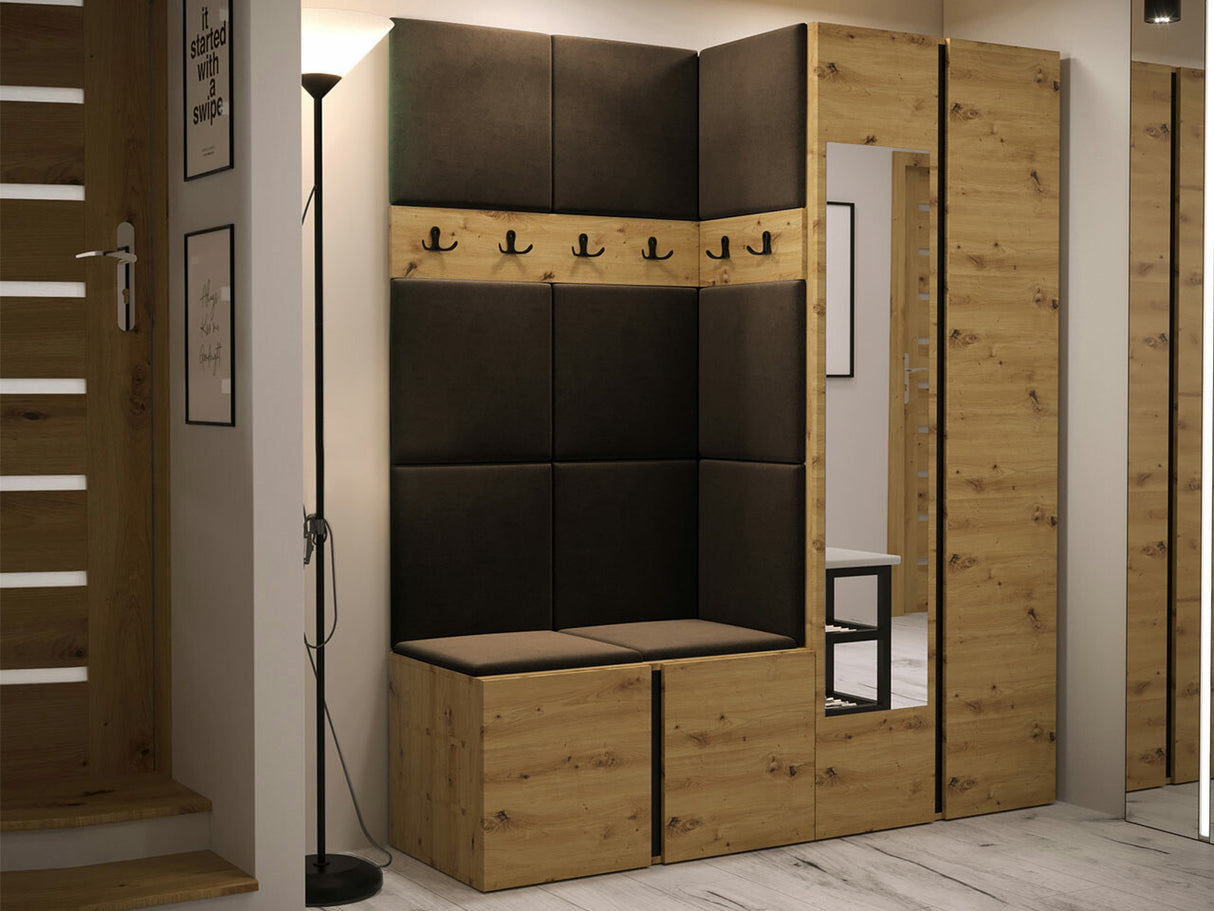 Előszoba garnitúra ORION XII (Tavasz XII), Keret színe: Artisan tölgy, Puha falpanel színe: Manila 04