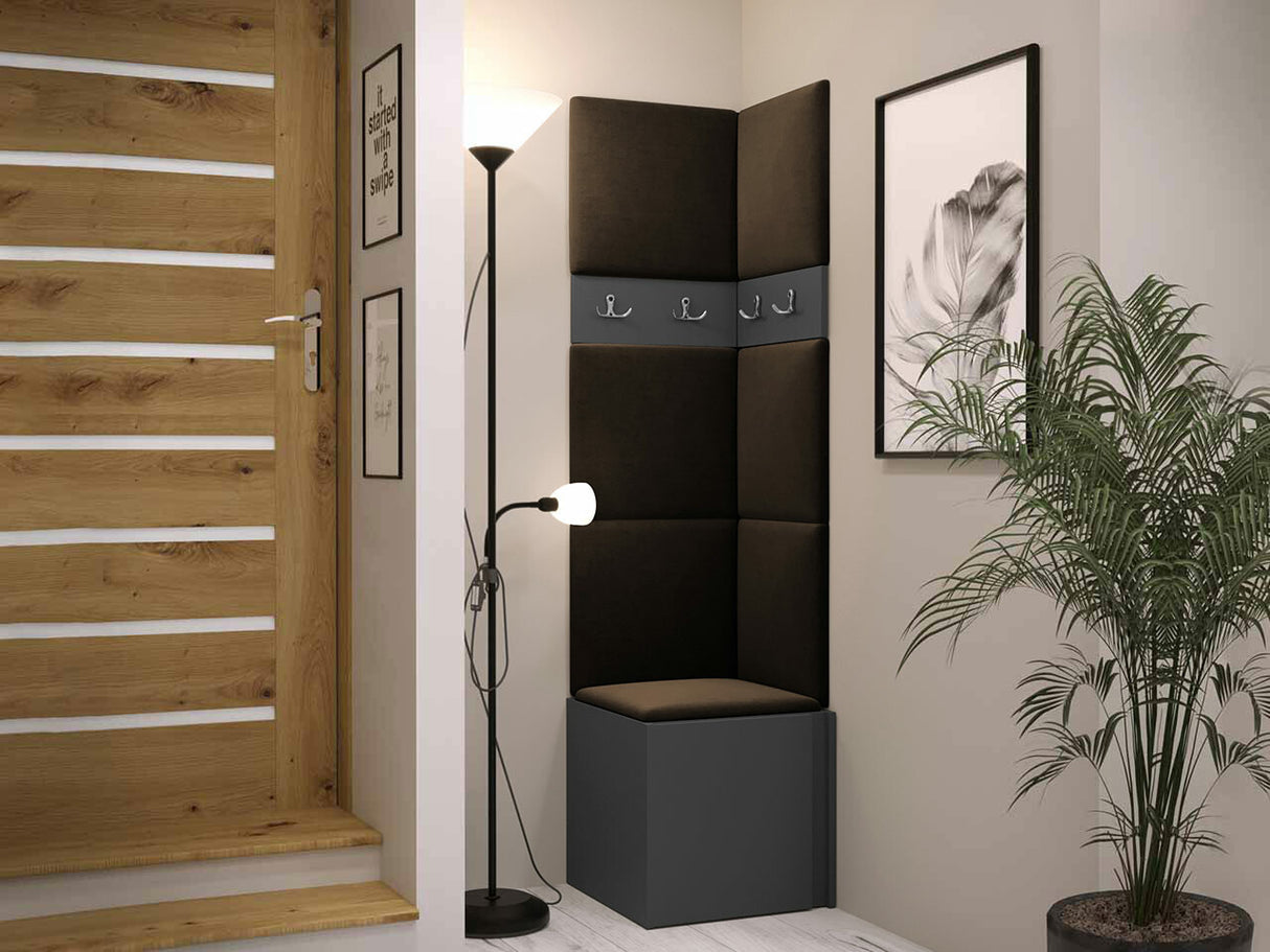 Előszoba garnitúra ORION XXI (Tavasz XXI), Keret színe: Grafit, Puha falpanel színe: Manila 04