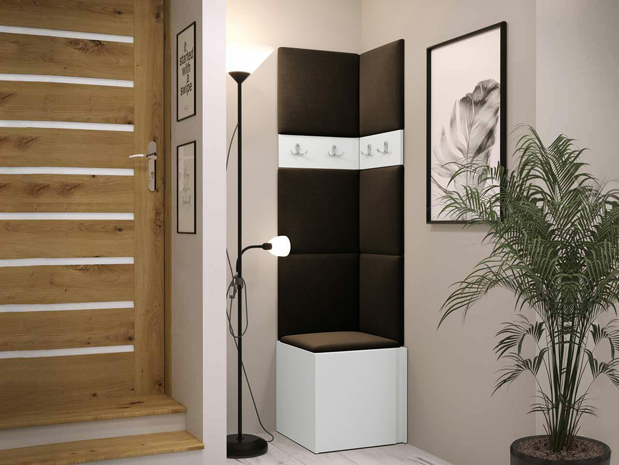 Előszoba garnitúra ORION XXI (Tavasz XXI), Keret színe: Fehér, Puha falpanel színe: Manila 04