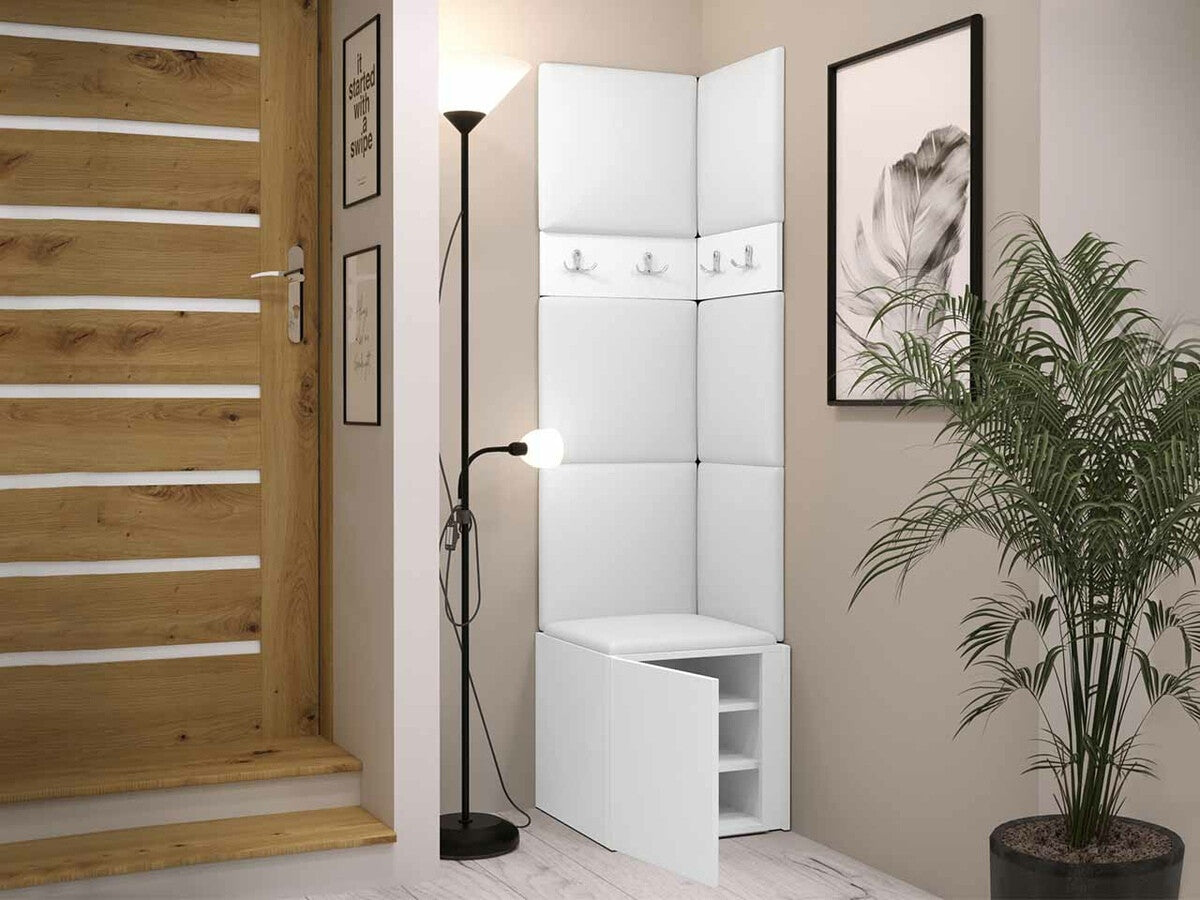 Előszoba garnitúra ORION XXI (Tavasz XXI), Keret színe: Artisan tölgy + Fekete, Puha falpanel színe: Manila 04