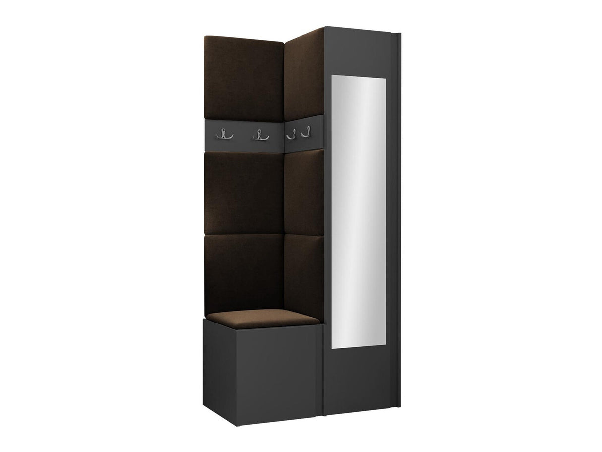 Előszoba garnitúra ORION XXV (Tavasz XXV), Keret színe: Grafit, Puha falpanel színe: Manila 04