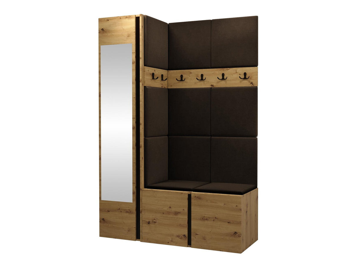 Előszoba garnitúra ORION X (Tavasz X), Keret színe: Artisan tölgy, Puha falpanel színe: Manila 04