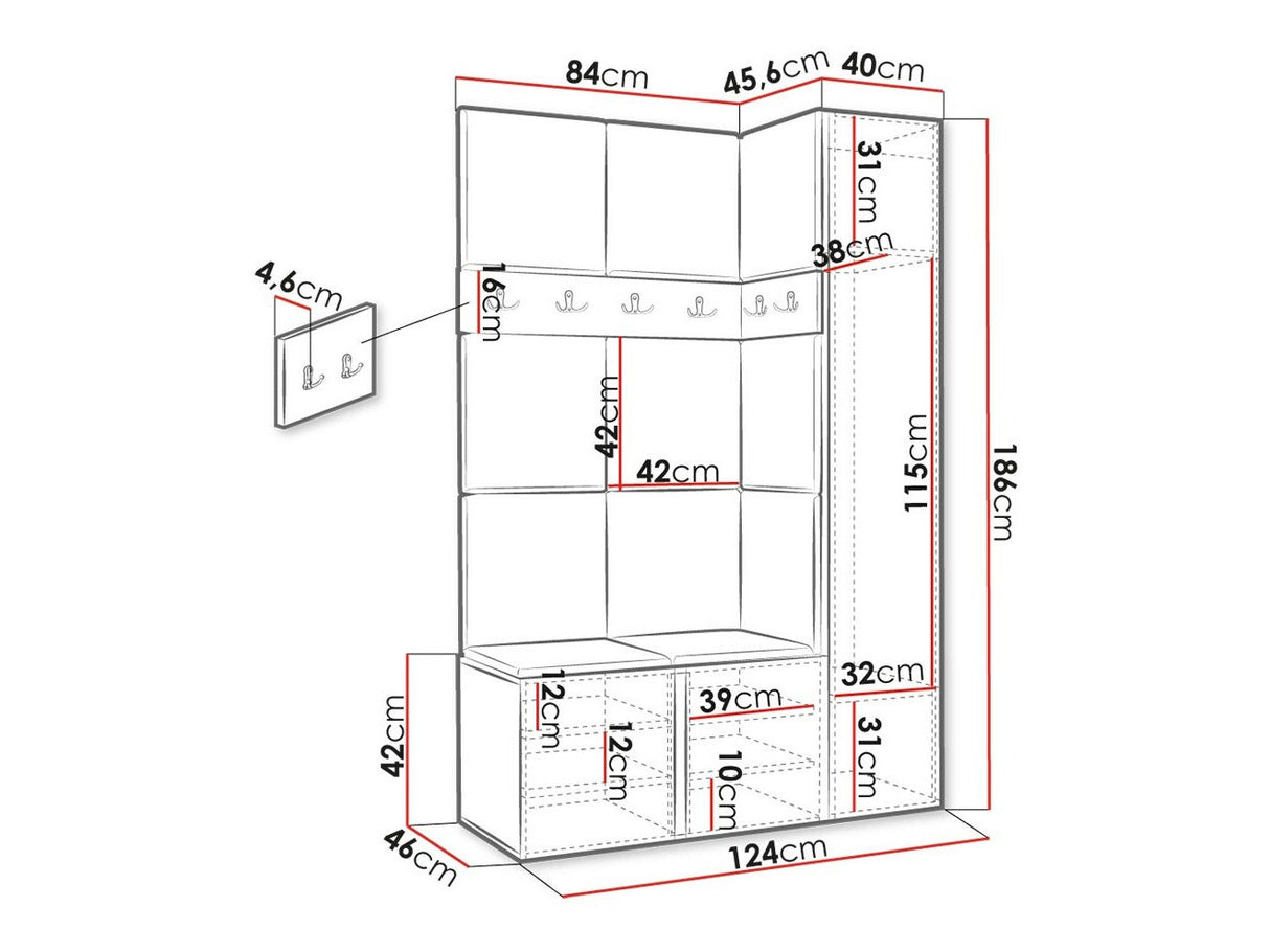 Előszoba garnitúra ORION X (Tavasz X), Keret színe: Artisan tölgy, Puha falpanel színe: Manila 04