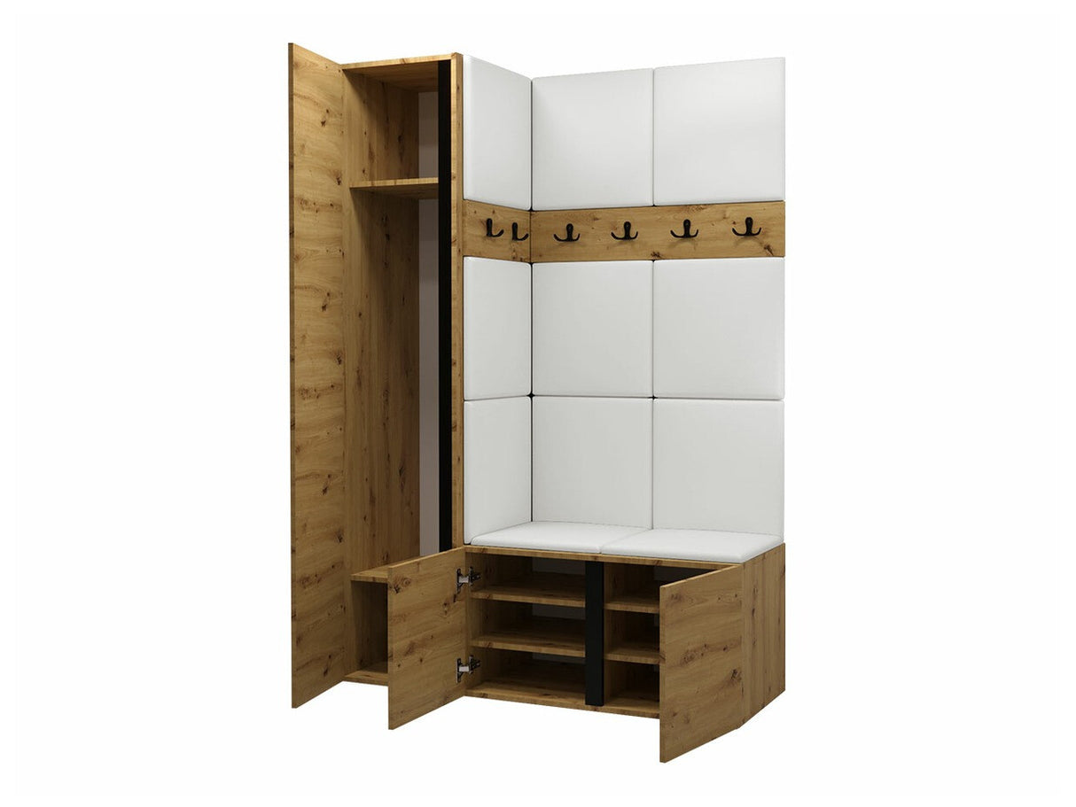 Előszoba garnitúra ORION X (Tavasz X), Keret színe: Grafit, Puha falpanel színe: Manila 04