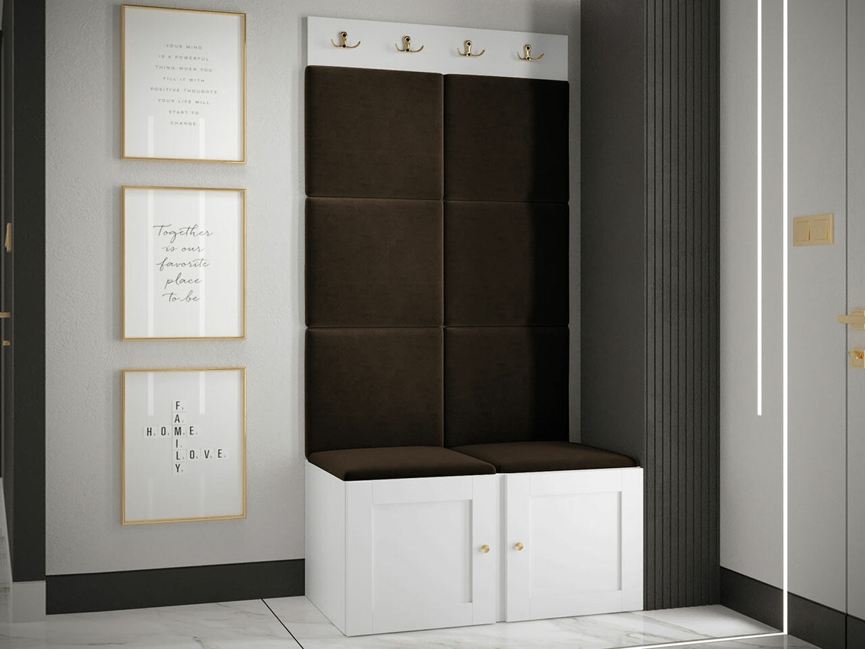 Előszoba garnitúra Orion Ryfel Ramiro IV (Terospito), Keret színe: Fehér, Puha falpanel színe: Manila 04