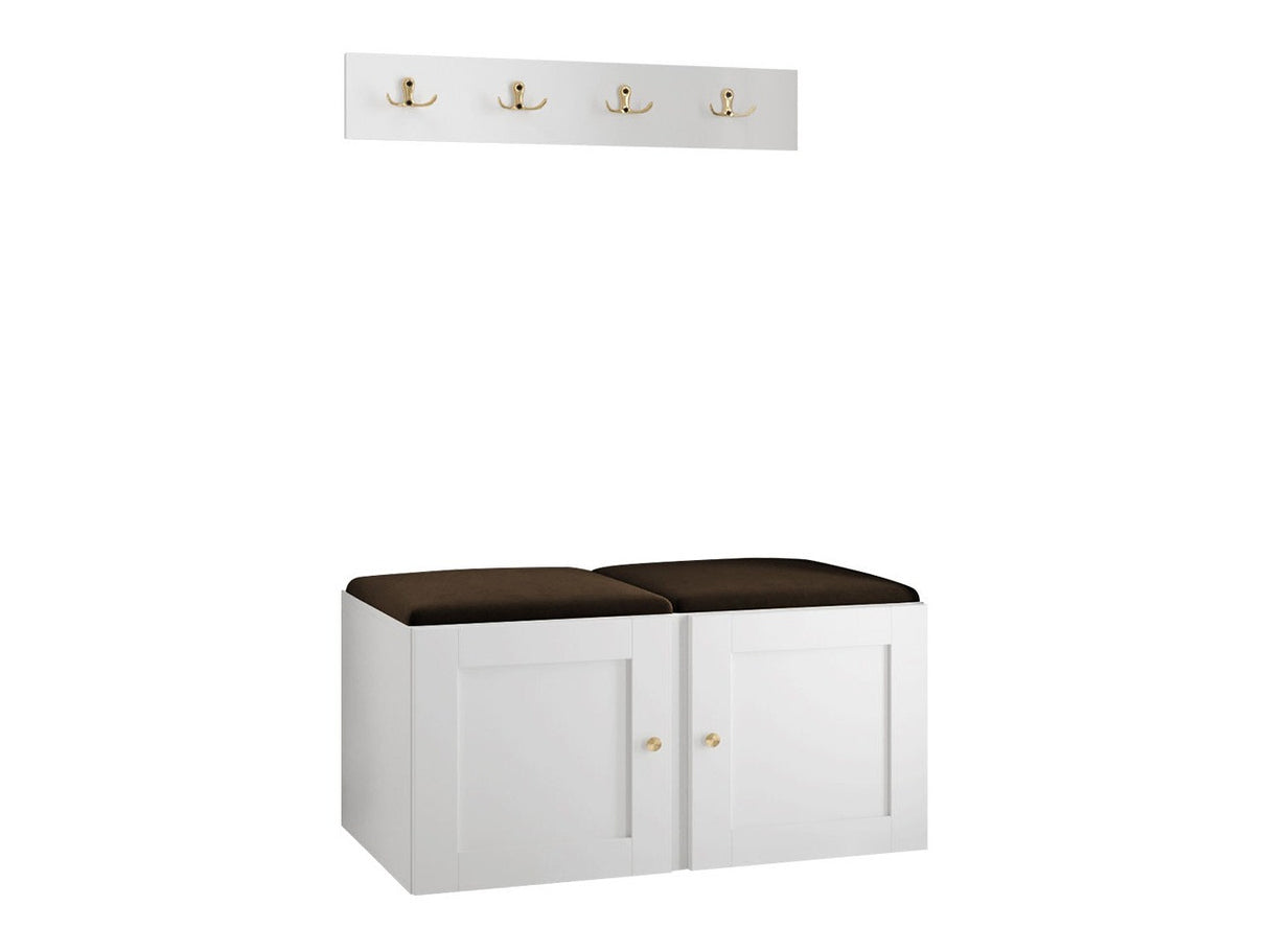 Előszoba garnitúra ORION RYFEL RAMIRO VI (Terospito), Keret színe: Fehér, Puha falpanel színe: Manila 04