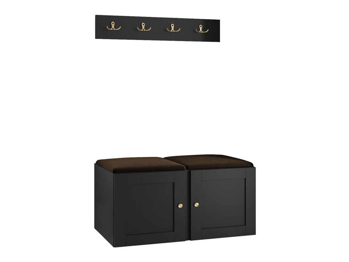 Előszoba garnitúra ORION RYFEL RAMIRO VI (Terospito), Keret színe: Fekete, Puha falpanel színe: Manila 04