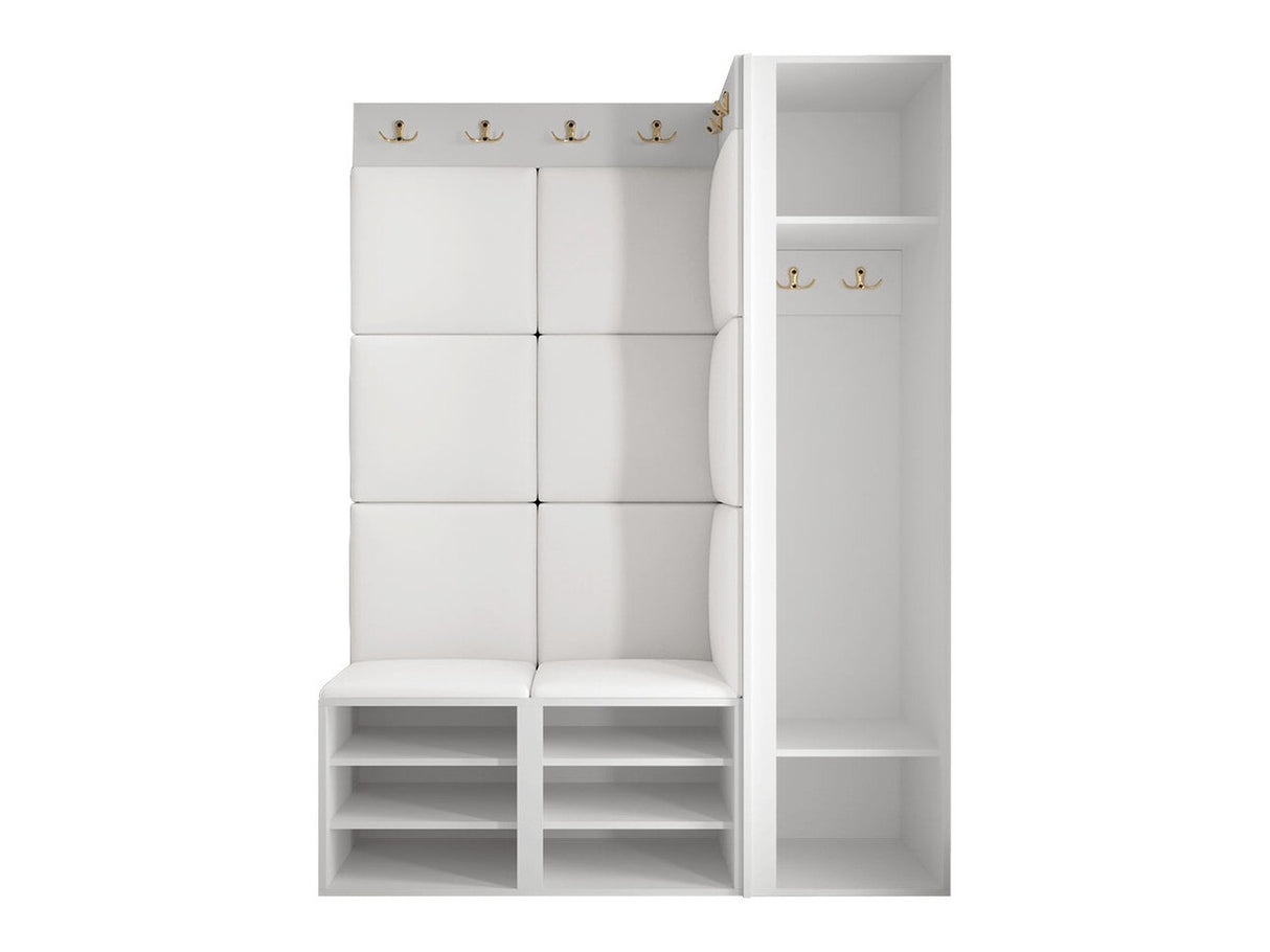 Előszoba garnitúra ORION RYFEL RAMIRO IX (Terospito), Keret színe: Fehér, Puha falpanel színe: Manila 04