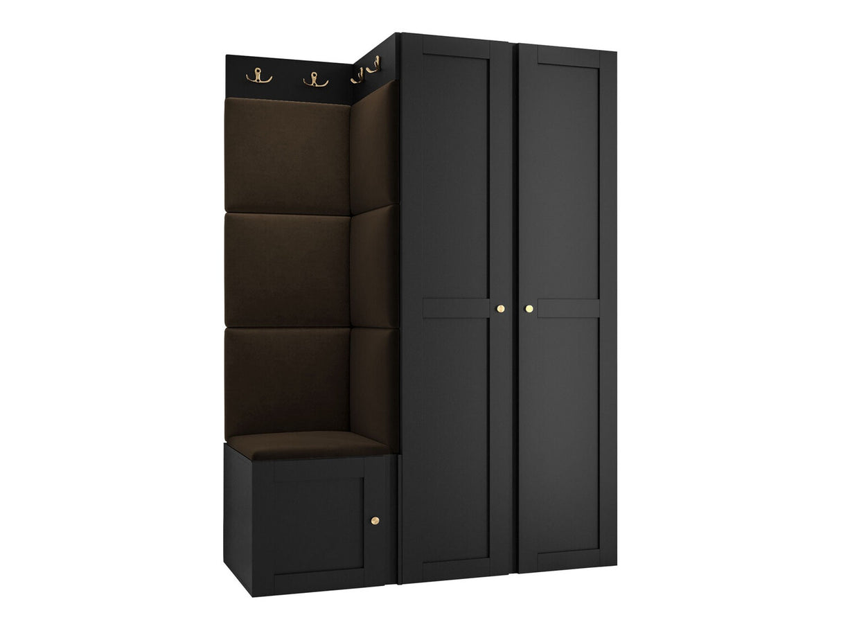 Előszoba garnitúra ORION RYFEL RAMIRO XXIII (Terospito), Keret színe: Fekete, Puha falpanel színe: Manila 04