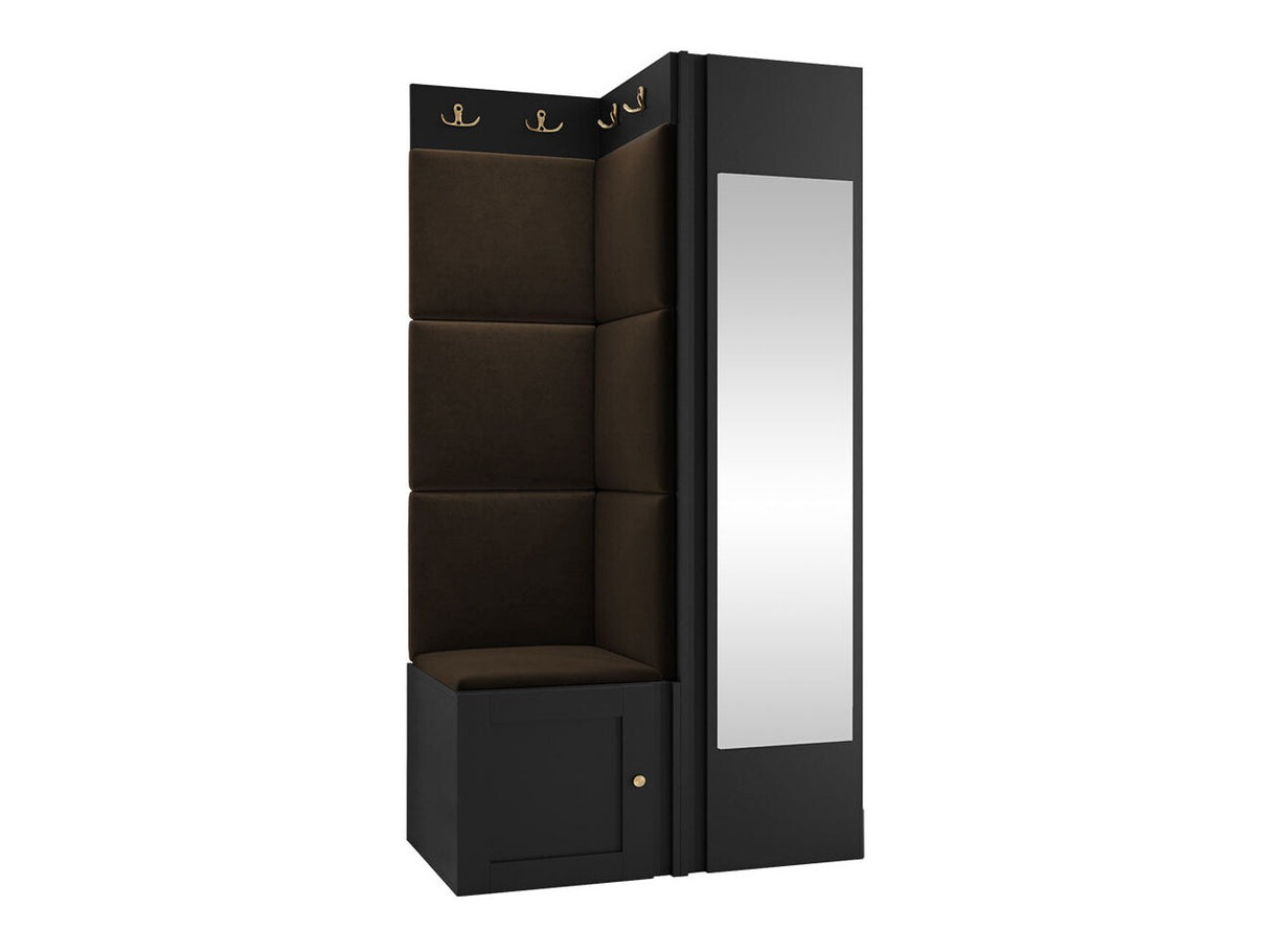 Előszoba garnitúra ORION RYFEL RAMIRO XXVI (Terospito), Keret színe: Fekete, Puha falpanel színe: Manila 04