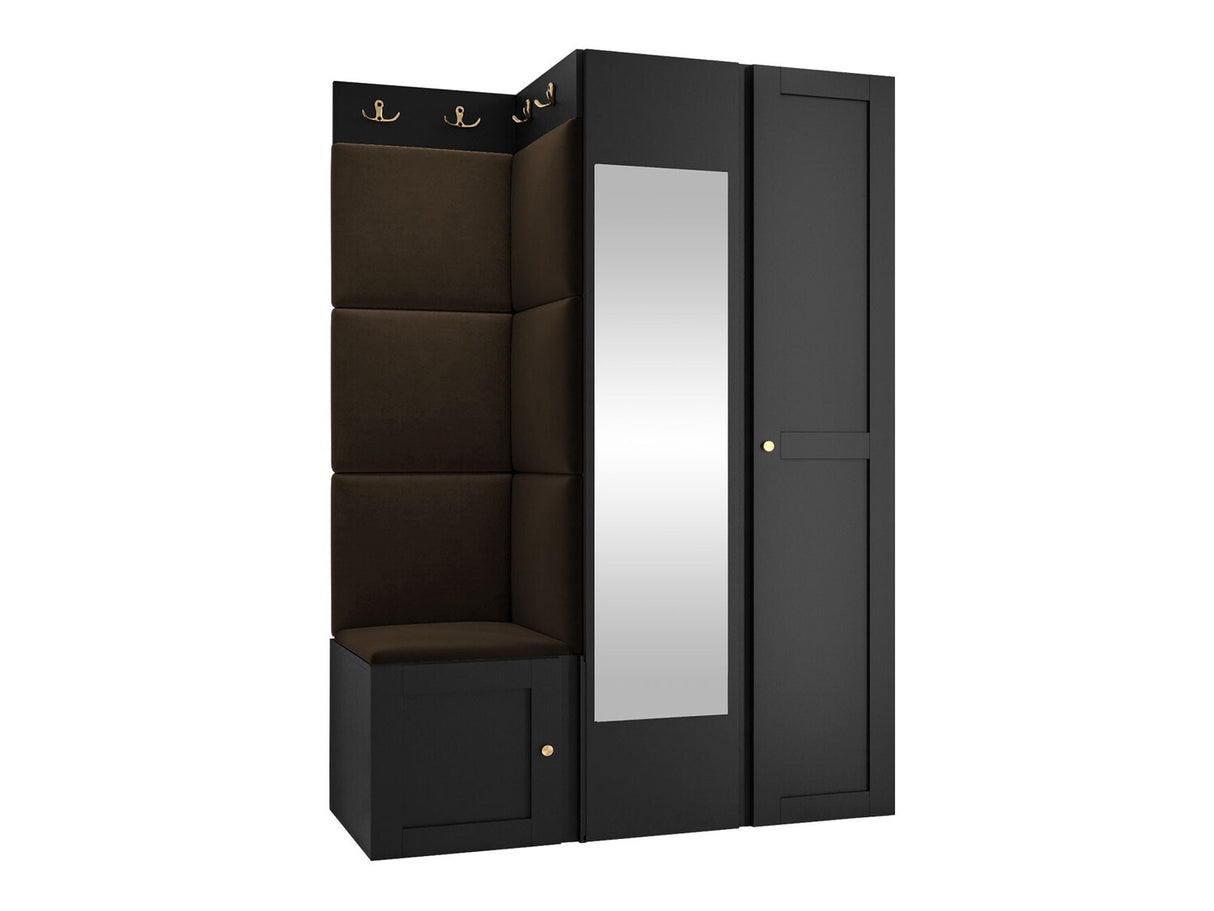 Előszoba garnitúra ORION RYFEL RAMIRO XXIV (Terospito), Keret színe: Fekete, Puha falpanel színe: Manila 04