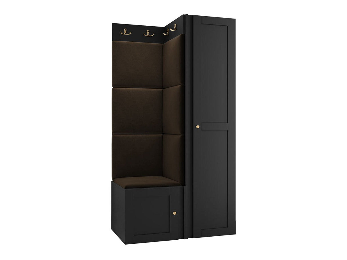 Előszoba garnitúra ORION RYFEL RAMIRO XXV (Terospito), Keret színe: Fekete, Puha falpanel színe: Manila 04